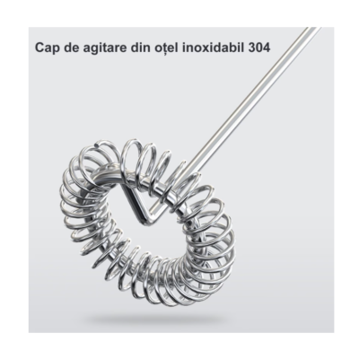 Mixer spuma lapte, At Performance, Electric cu baterie, bauturi calde/reci, maner izolat termic, otel inoxidabil, Pentru latte, ciocolata calda, cappuccino, frappe, usor de folosit cu suport metalic - Accesorii si piese aparate cafea - atMag.ro