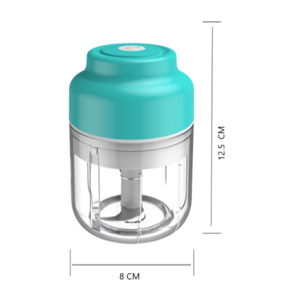 Mini tocator electric At Performance, 45W, pentru usturoi, legume, fructe, nuci, piure, cu incarcare pe USB, Acumulator, capacitate 250 ml, Albastru deschis - Blendere si Tocatoare - atMag.ro