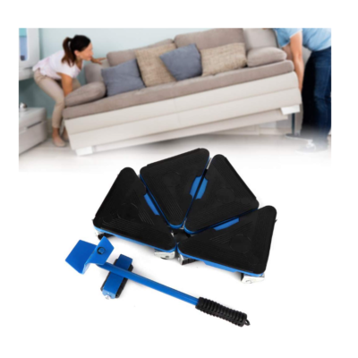 Kit complet pentru mutat si carat mobila, At Performance, reglare 360 grade, greutate maxima 200 kg, otel, albastru - Echipamente pentru transportat si ridicat - atMag.ro