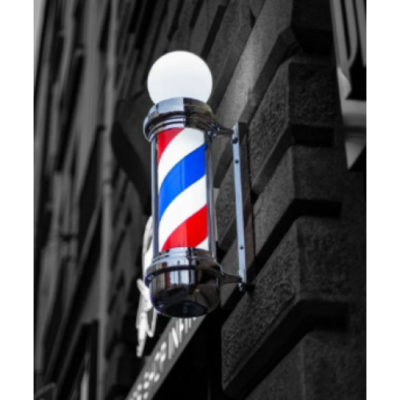 Reclama luminoasa frizerie, barber shop, Barber Pole, 90 x 20 x 22, Rosu/Alb/Albastru - Reclame luminoase - atMag.ro