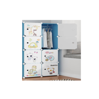 Dulap modular pentru copii, alb, AT PERFORMANCE®, 8 rafturi, durabil, 76X37X147 cm - Mobilier camera copii - atMag.ro