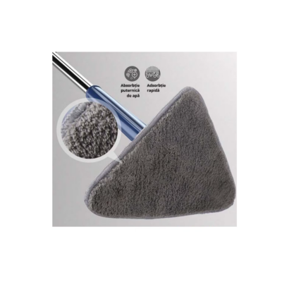 Mop triunghi extensibi At Performance, curata suprafete multiple gresie, podea, pereti, 360° de rotatie, Maner Telescopic, Albastru - Maturi, mopuri si galeti - atMag.ro