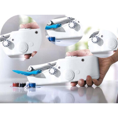 Mini masina de cusut portabila, AT PERFORMANCE, pe baterii, Alba - Aspiratoare, fiare de calcat & masini de cusut - atMag.ro