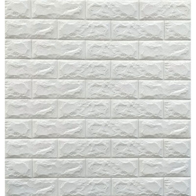 Set 10 x Tapet 3D Autocolant alb, design caramida, rezistent la apa, 70cm x 77cm x 6 mm - Tapet - atMag.ro