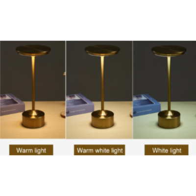 Lampa Led din metal, pentru Restaurante, Mese, Hoteluri, Birouri, reincarcabila prin USB, cu touch, Gold - Veioze si lampi - atMag.ro