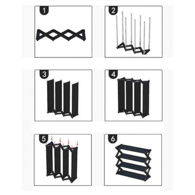 Suport incaltaminte, At Performance, 4 nivele pentru depozitarea pantofilor, negru - Mobila Hol - atMag.ro