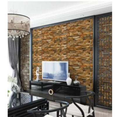 Rola Tapet 3D, autoadeziv/autocolant, At Performance, spuma moale, design modern, pentru interior, usor de curatat, rezistent la apa, 68cmx2.8m, model Caramida maro inchis - Tapet - atMag.ro