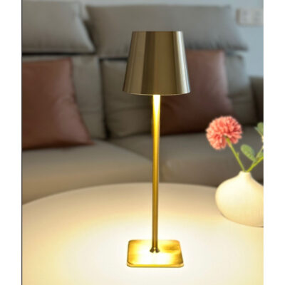 Lampa de masa, At Performance, led reincarcabila cu 3 temperaturi de culoare cald/rece/neutru, 38 cm x10 cm, culoare Auriu - Veioze si lampi - atMag.ro