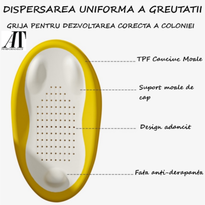 Suport baie copii, At Performance, 53x 28cm x 7cm, 20cm inaitime ridicat, anatomic, Galben - Igiena si ingrijire - atMag.ro