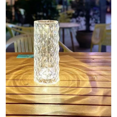 Lampa de masa At Performance, ambientala din Cristal LED, RGBW, control Touch, Telecomanda, Acumulator, 12 Ore de Utilizare, Incarcare USB-C - Veioze si lampi - atMag.ro