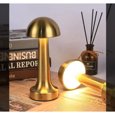 Lampa de birou, At Performance, portabila ciupercuta, 22 cm, Gold - Veioze si lampi - atMag.ro