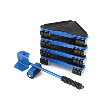 Kit complet pentru mutat si carat mobila, At Performance, reglare 360 grade, greutate maxima 200 kg, otel, albastru - Echipamente pentru transportat si ridicat - atMag.ro