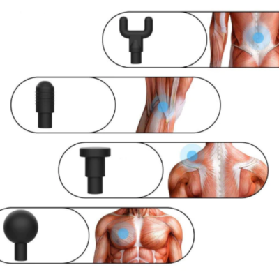 Aparat de masaj profesional, tip pistol, masaj slabire, anticelulitic, tonifiere, relaxare, 6 trepte de viteza, 4 capete interschimbabile - Aparate & Accesorii ingrijire personala - atMag.ro