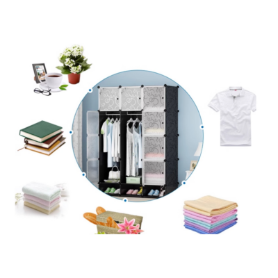 Dulap de depozitare, Asamblare, AT PERFORMANCE®, din plastic, folosit pentru dormitor, pentru haine, 76x37x165 cm - Sifoniere si dulapuri - atMag.ro