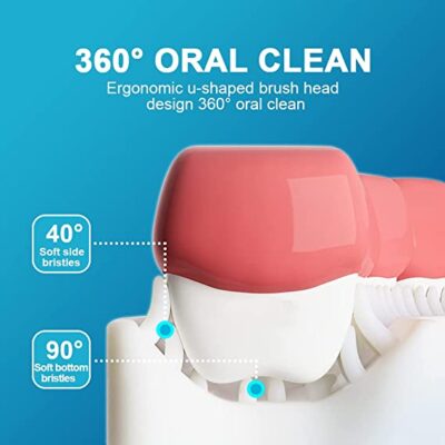 Periuta de Dinti Circulara U-shape, maner lung, pentru Copiii de 6-12 ani, Roz - Igiena si ingrijire - atMag.ro