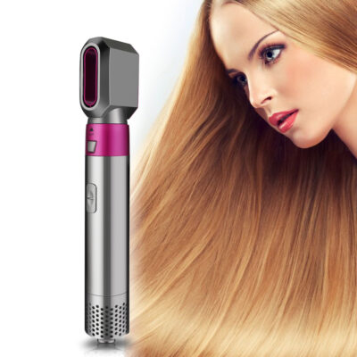 Perie de Par 5 in 1, At Performance - Multifunctionala, 5 Accesorii pentru , Usuca, Indreapta si Onduleaza Parul, 3 Trepte de Temperatura, Gri/Fuchsia - Aparate & Accesorii ingrijire personala - atMag.ro