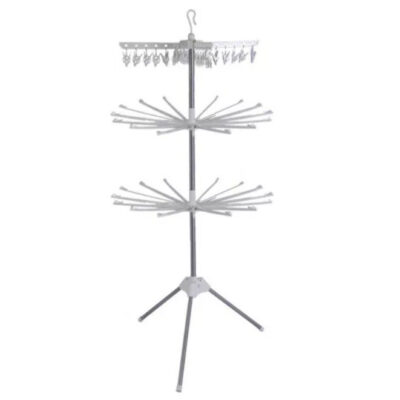 Uscator de rufe vertical, pliabil, At Performance, 3 nivele, 170cm inaltime, usor de instalalat, 24 carlige, 20 tije, Alb - Uscatoare rufe - atMag.ro