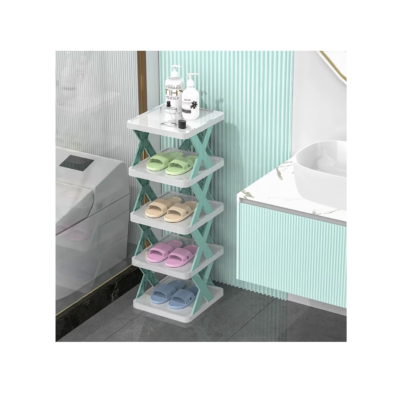 Pantofar, AT PERFORMANCE®, cu 6 rafturi, modular, alb / BLUE - Organizatoare imbracaminte si incaltaminte - atMag.ro