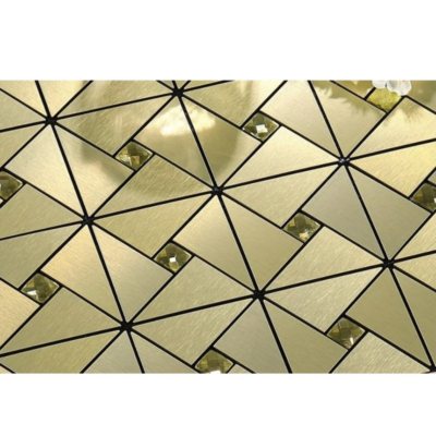 Set x5 Tapet Mozaic, At Performance, decor perete aluminiu si sticla 30*30cm culoare, auriu - Tapet - atMag.ro