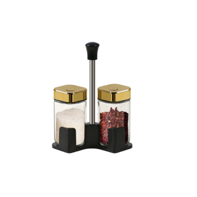 Set 2 solnite, AT PERFORMANCE®, pentru sare si piper, cu suport metalic, negru - Rasnite si dozatoare condimente - atMag.ro