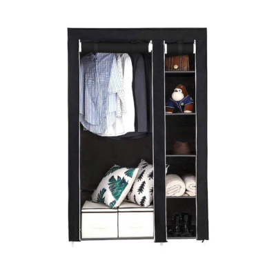 Dulap Din Material Textil, AT PERFORMANCE®, depozitare haine/105X45X170, negru - Organizatoare imbracaminte si incaltaminte - atMag.ro