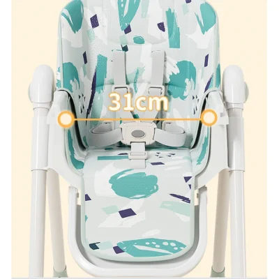 Scaun de masa bebe, At Performance, Pliabil, Inaltime ajustabila 5 pozitii, 4 roti, Structura otel, verde - Articole hranire bebelusi - atMag.ro