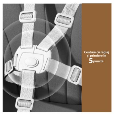 Scaun de masa bebe, At Performance, Pliabil, Inaltime ajustabila 5 pozitii, 4 roti, Structura otel, crem - Articole hranire bebelusi - atMag.ro